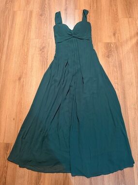 Dear Cleo Harper Bridesmaid Dress in Pine Green Long Chiffon Formal Wedding 4